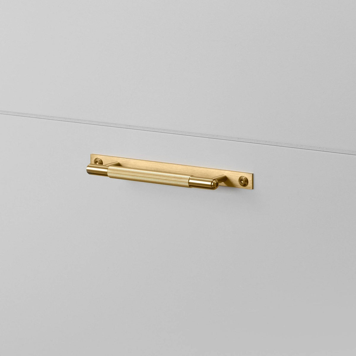 Pull Bar Plate Linear - Brass Small