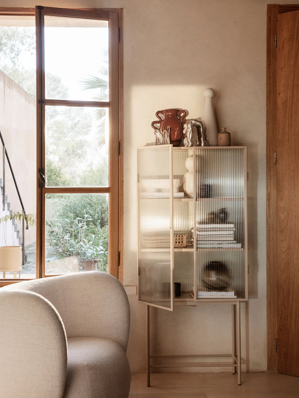 FERM LIVING | HAZE VITRINE - REEDED GLASS CABINET | $2,539.00