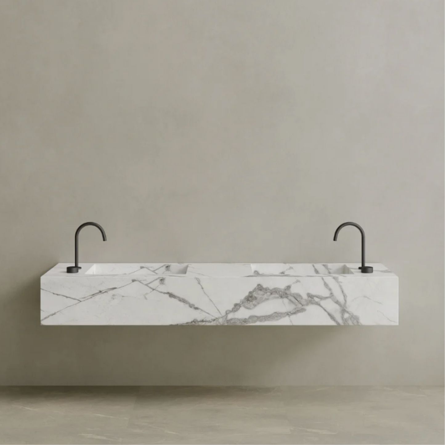ELEMENTO BATH | DOUBLE SINK FLOATING MARBLE VANITY | $5,408.00 - $10,560.00
