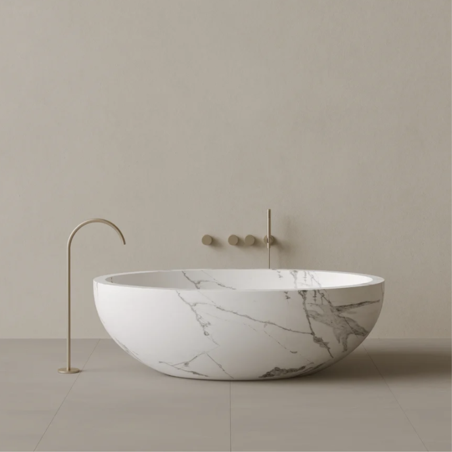 ELEMENTO BATH | 69" x 45" HANDCRAFTED OVAL STONE BATHTUB | $13,808.00 - $55,898.00