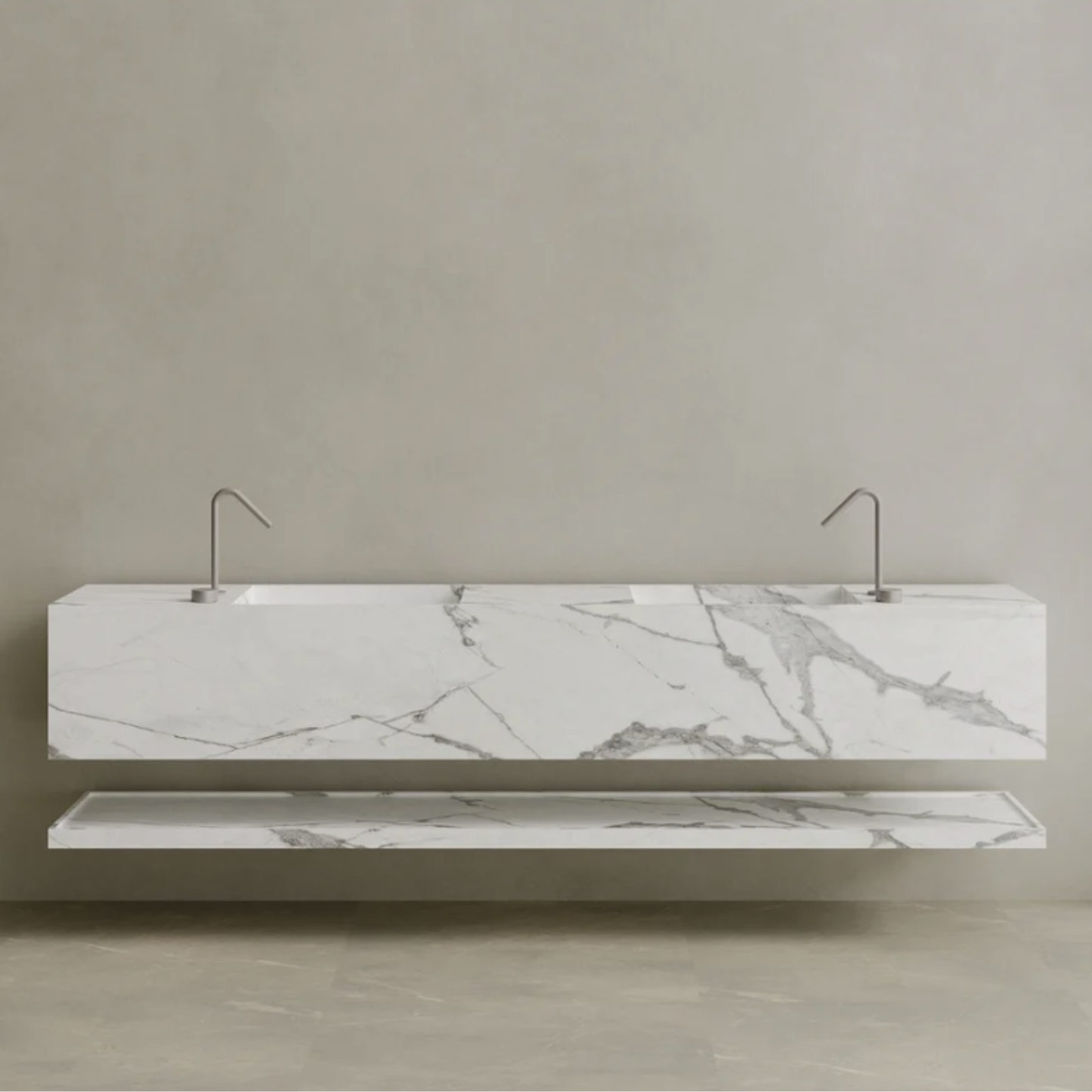ELEMENTO BATH | OVERSIZED DOUBLE SINK MARBLE VANITY | $7,203.20 - $14,784.00