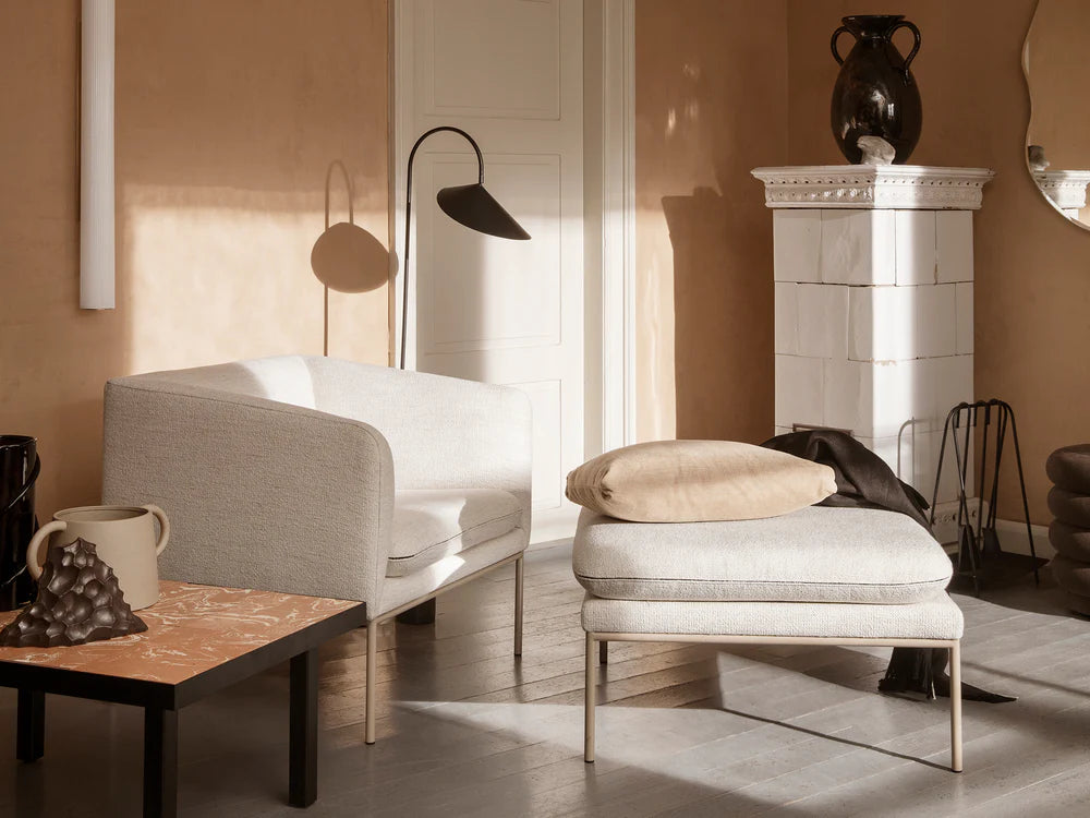 FERM LIVING | TURN POUF - CASHMERE - BOUCLE - OFF-WHITE | $1,955.00