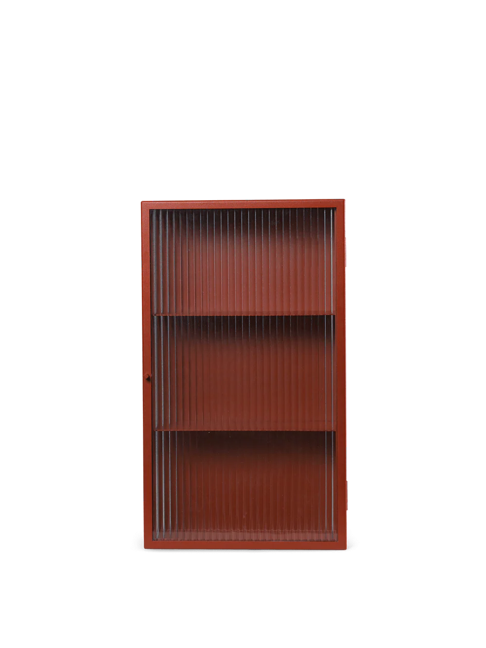 FERM LIVING | HAZE WALL CABINET - REEDED GLASS - OXIDE RED | $489.00