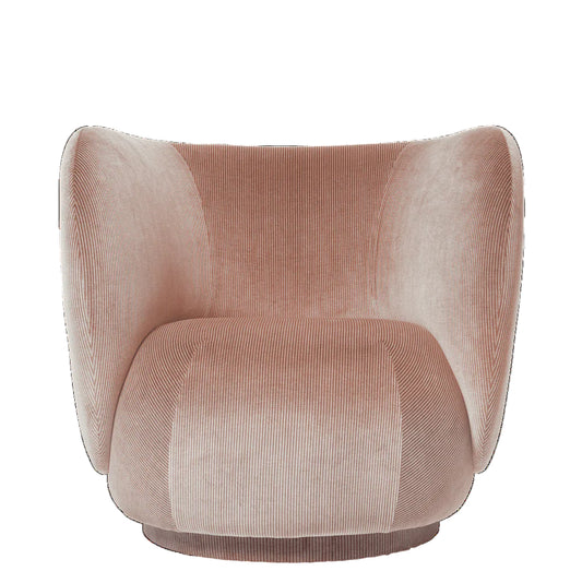 FERM LIVING | RICO LOUNGE CHAIR - SWIVEL - DEVORE VELVET - BLUSH | $3,615.00