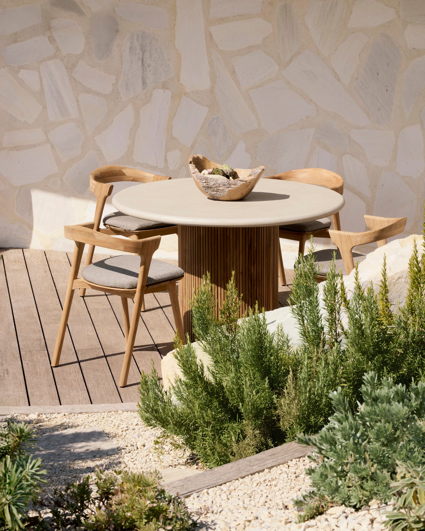 ETHNICRAFT ROLLER MAX OUTDOOR DINING TABLE - CONCRETE AND RECLAIMED TEAK | $2,839.00