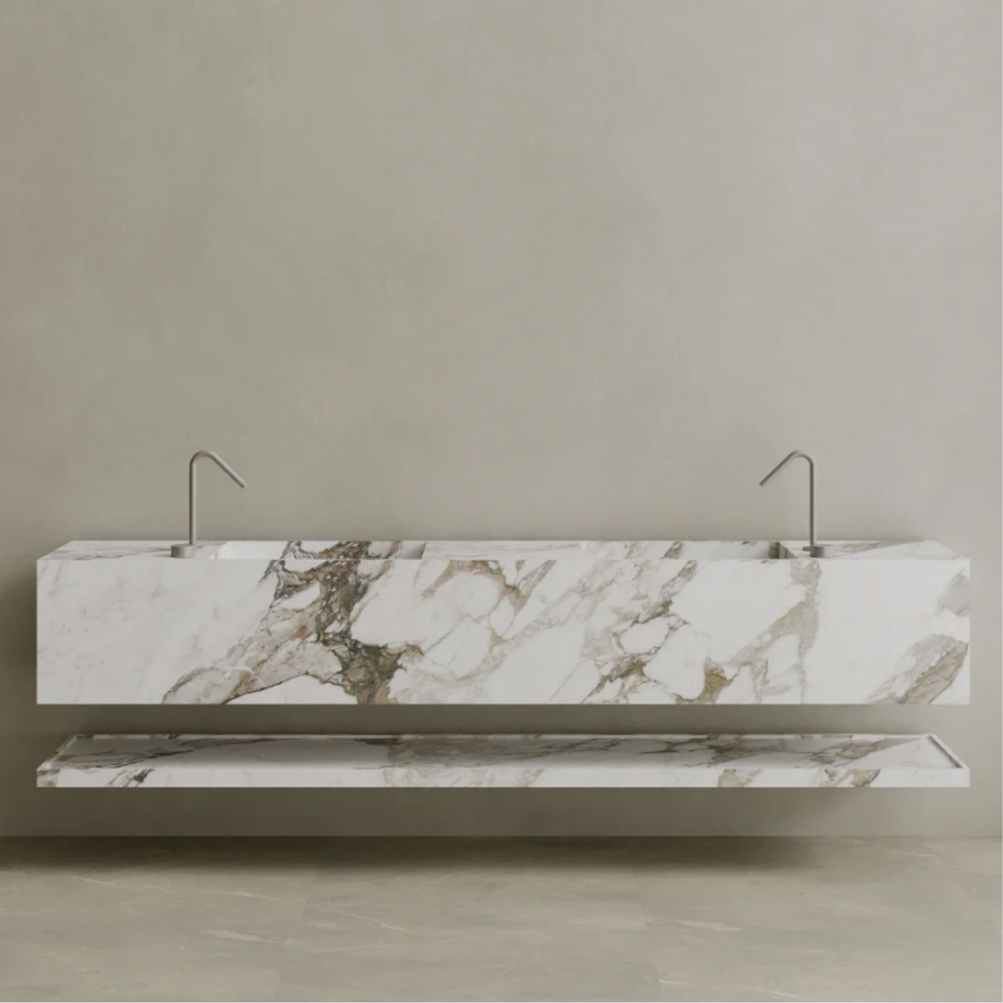 ELEMENTO BATH | OVERSIZED DOUBLE SINK MARBLE VANITY | $7,203.20 - $14,784.00