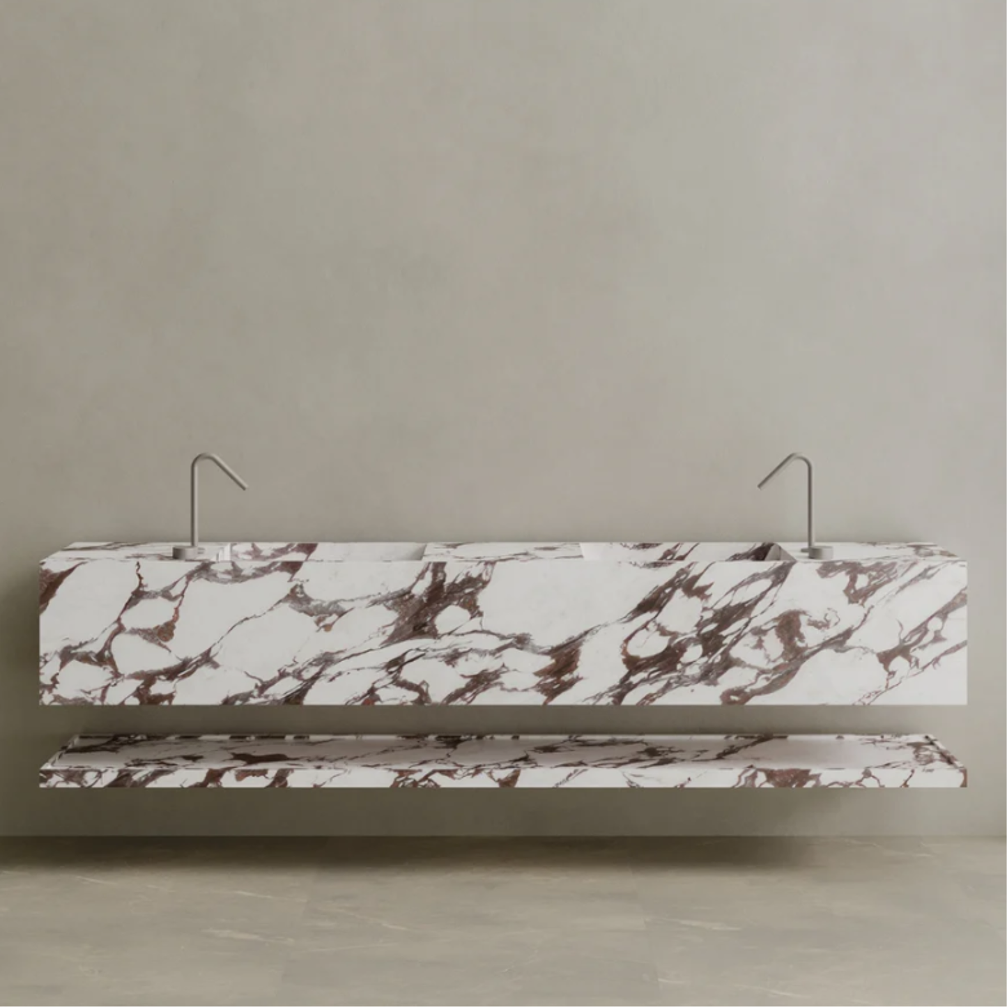 ELEMENTO BATH | OVERSIZED DOUBLE SINK MARBLE VANITY | $7,203.20 - $14,784.00