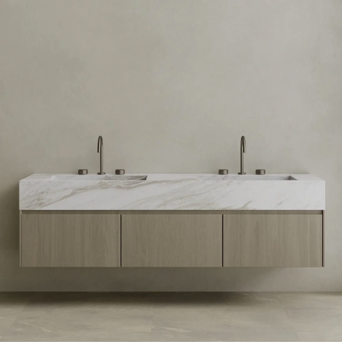 ELEMENTO BATH | DOUBLE SINK FLOATING WITH WOOD DRAWERS | $5,680.00 - $11,200.00