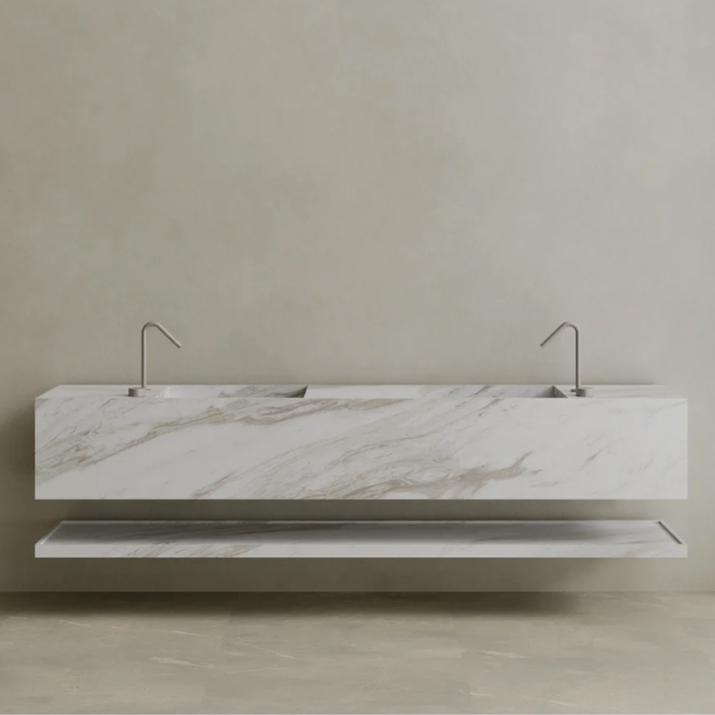ELEMENTO BATH | OVERSIZED DOUBLE SINK MARBLE VANITY | $7,203.20 - $14,784.00