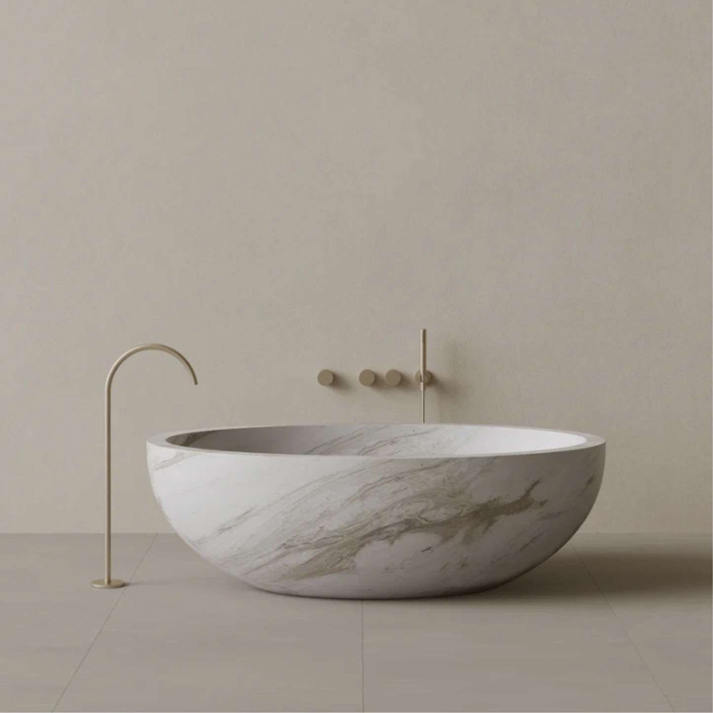 ELEMENTO BATH | 69" x 45" HANDCRAFTED OVAL STONE BATHTUB | $13,808.00 - $55,898.00