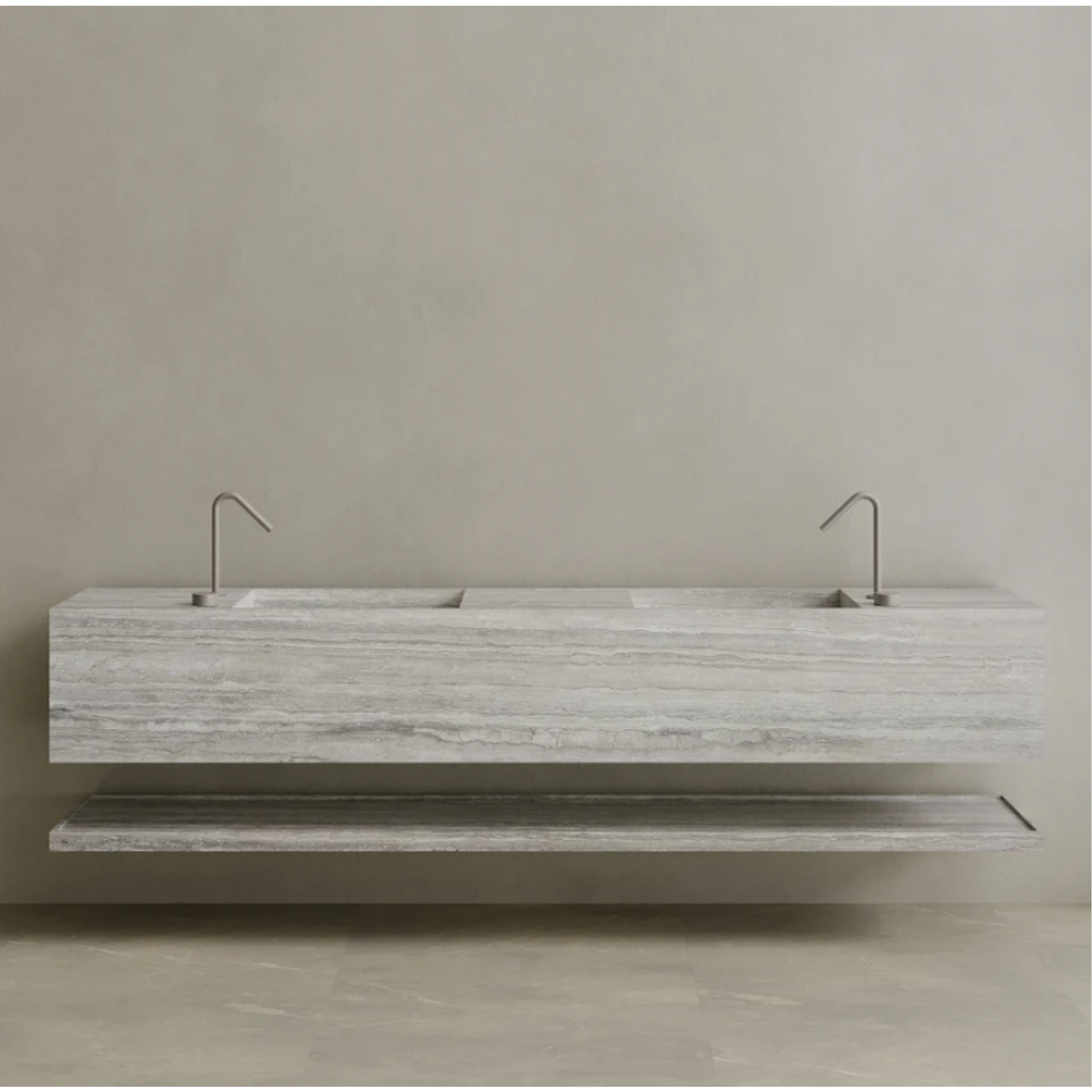 ELEMENTO BATH | OVERSIZED DOUBLE SINK MARBLE VANITY | $7,203.20 - $14,784.00