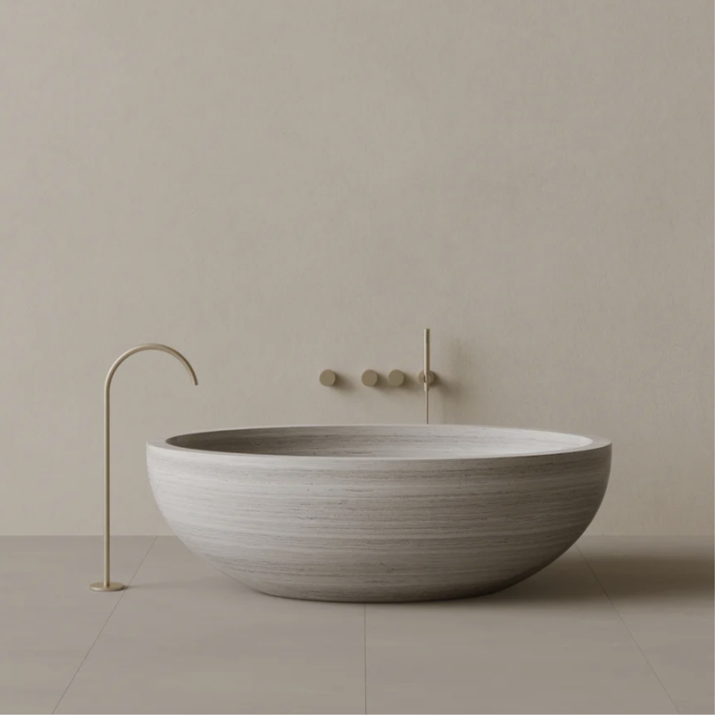 ELEMENTO BATH | 69" x 45" HANDCRAFTED OVAL STONE BATHTUB | $13,808.00 - $55,898.00