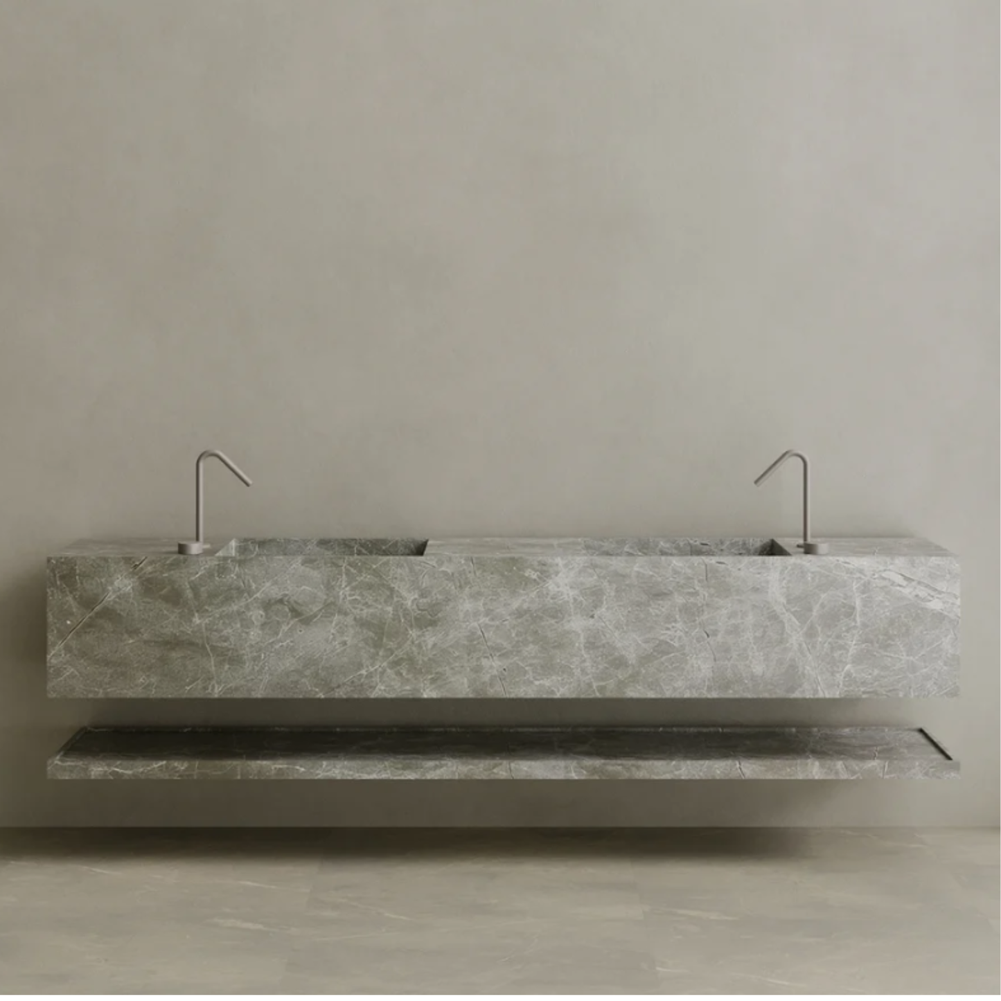 ELEMENTO BATH | OVERSIZED DOUBLE SINK MARBLE VANITY | $7,203.20 - $14,784.00