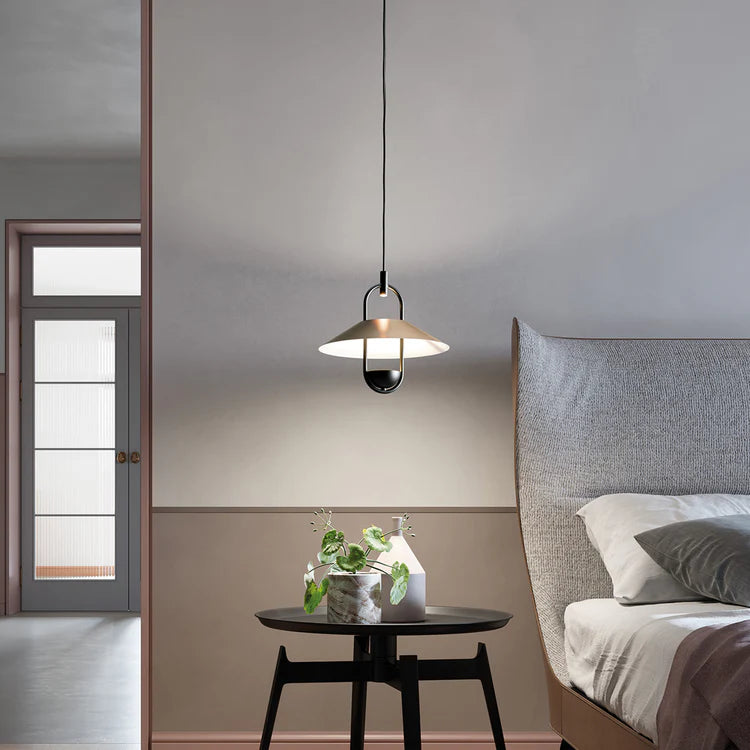 MASIERO | LUPPITER S 1 MATTE BLACK AND GALVANIZED METAL PENDANT LAMP | $1,125.00