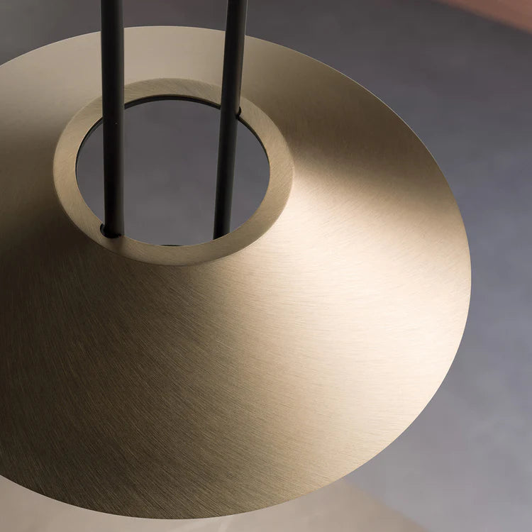 MASIERO | LUPPITER S 1 MATTE BLACK AND GALVANIZED METAL PENDANT LAMP | $1,125.00