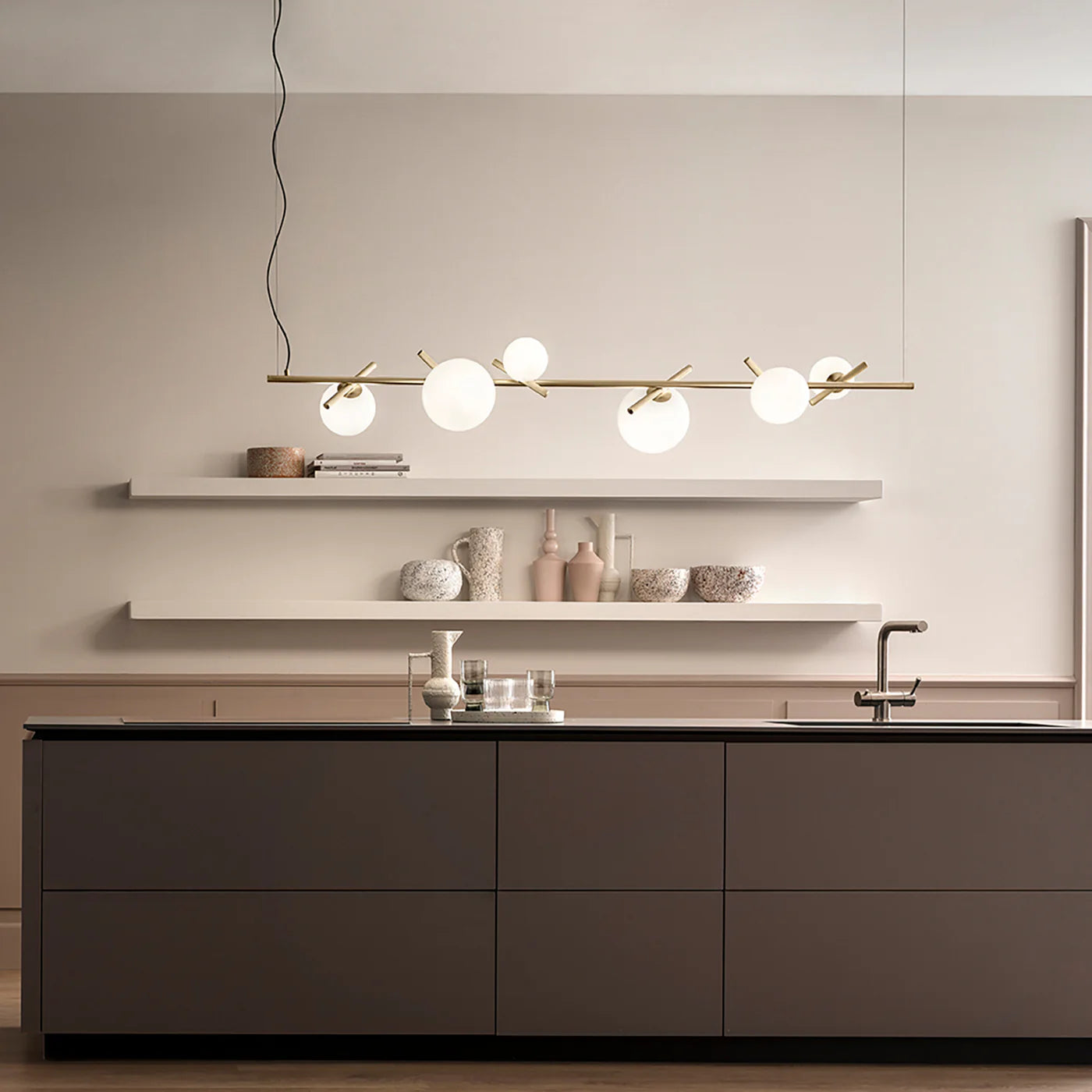 MASIERO | POSY BIL GALVANIZED METAL 6-LIGHTS CHANDELIER | $4,780.00