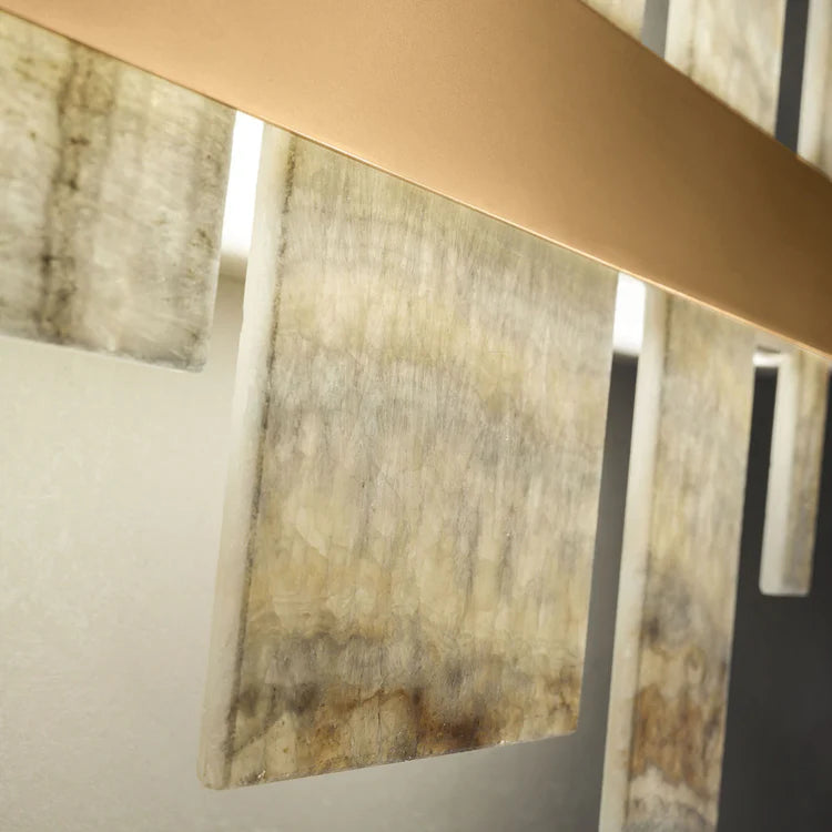 MASIERO | HONICE ONYX AND GOLD FINISH METAL CHANDELIER | $7,140.00