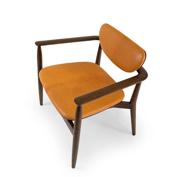 REGINA LIGHT BROWN OAK CHAIR WITH LEATHER UPHOLSTERY | $5,490.00