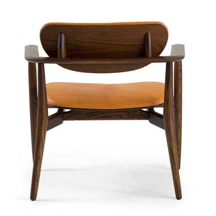 REGINA LIGHT BROWN OAK CHAIR WITH LEATHER UPHOLSTERY | $5,490.00