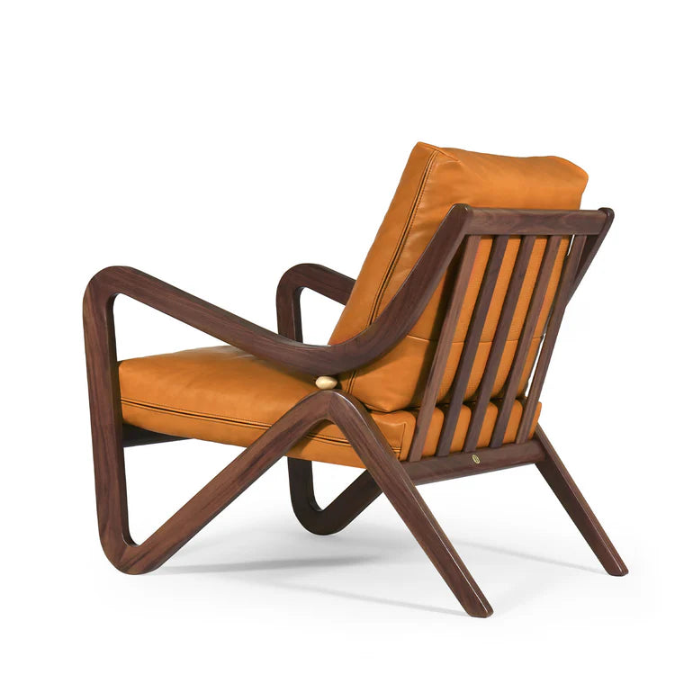 TAYLOR ORANGE LEATHER UPHOLSTERED LEATHER CHAIR | $7,550.00
