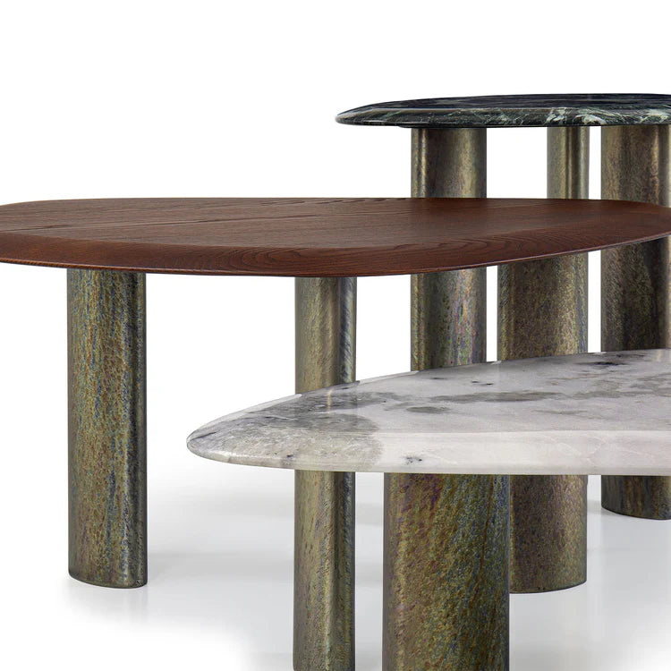 EGEO HIGH COFFEE TABLE WITH VERDE ALPI MARBLE TOP | $4,350.00