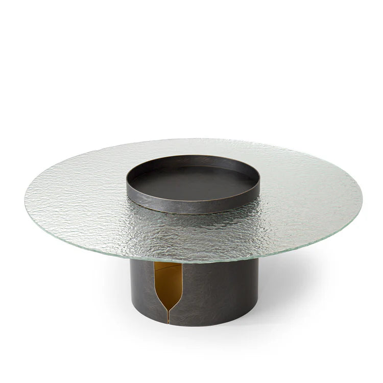 ALISO GLASS TOP BRONZE COFFEE TABLE | $6,125.00