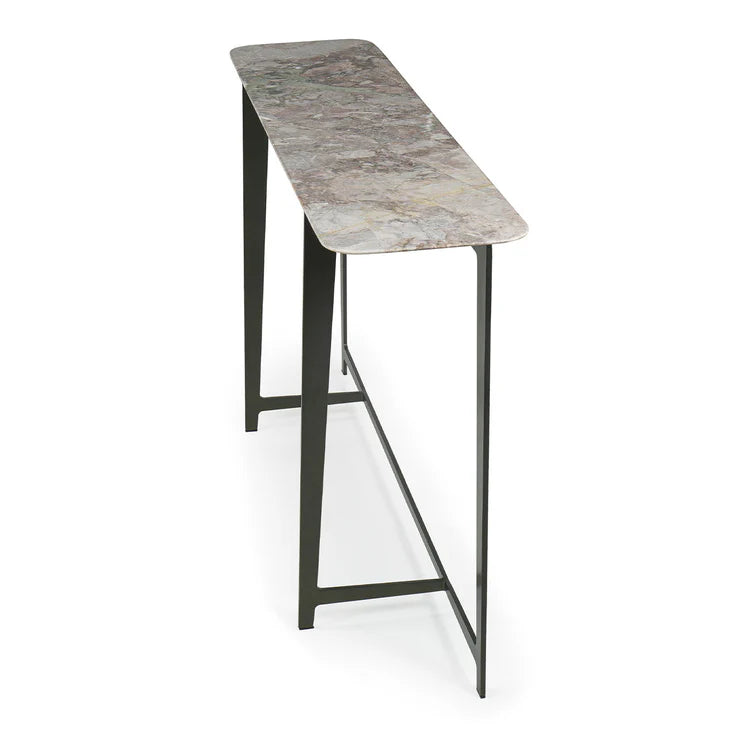 B191 GREEN BASE WITH IRIS HEAVEN MARBLE TOP CONSOLE | $4,445.00