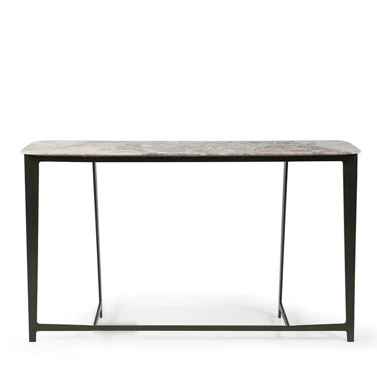 B191 GREEN BASE WITH IRIS HEAVEN MARBLE TOP CONSOLE | $4,445.00
