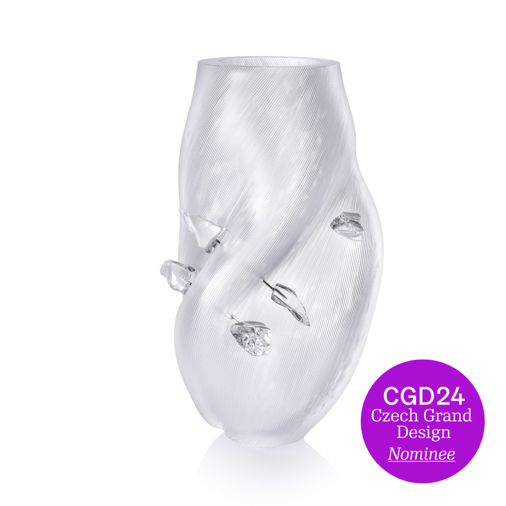 Unreality Vase Glacial Pleats 40cm Clear - Rückl