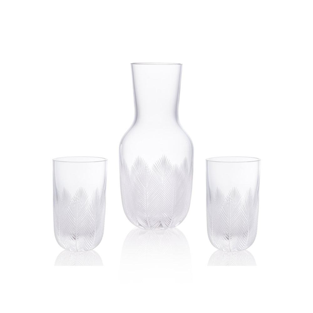 Feathers Carafe 1200 ml plus 2 Glasses Feathers 320 ml by Ruckl