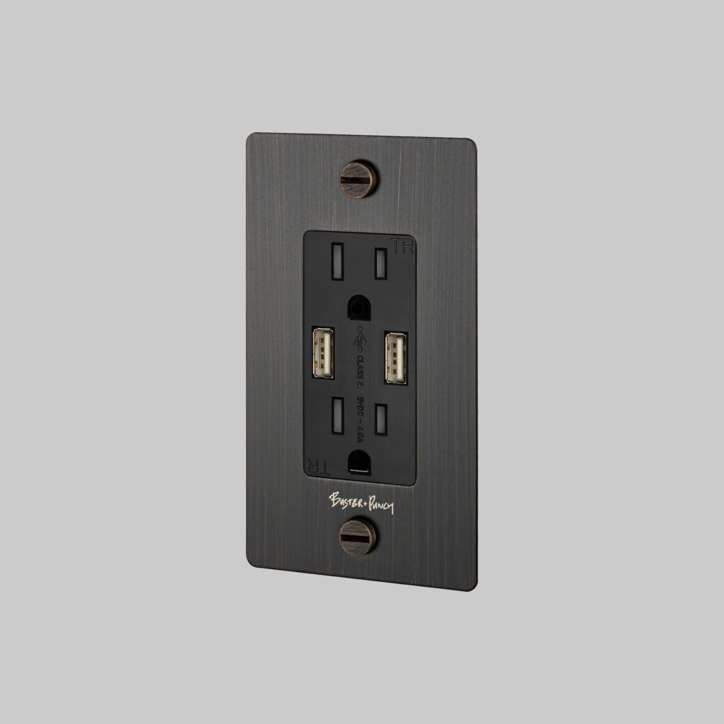 BUSTER + PUNCH | 1G COMBINATION DUPLEX OUTLET AND USB A + C CHARGER - $121