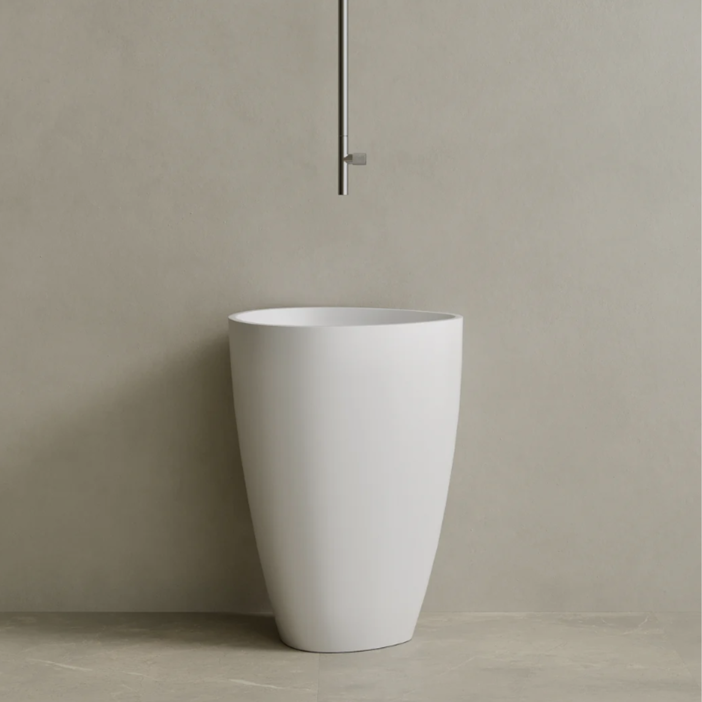 ELEMENTO BATH | 18" x 33" SOLID SURFACE STONE RESIN ROUND PEDESTAL SINK | $1,478.50 - $1,556.20
