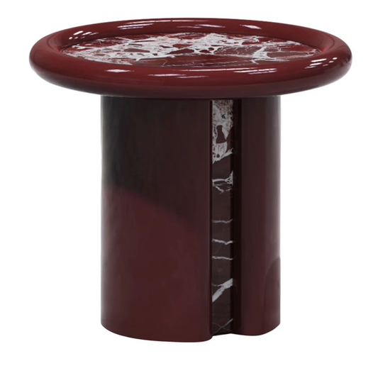 SECOLO | MOONRISE ROSSO LEVANTO MARBLE SIDE TABLE | $6,440