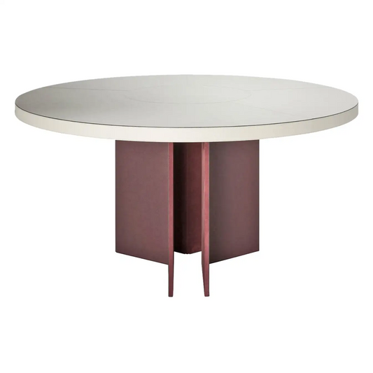 GIOBAGNARA | ROUND LEATHER DINING TABLE | $9,682.00