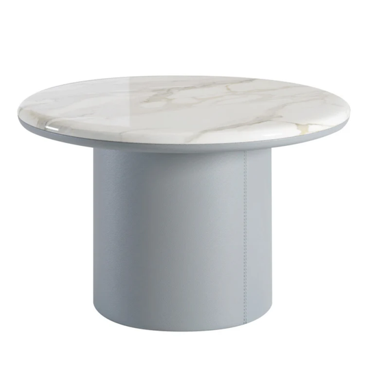SECOLO | GEMINI LEATHER AND CALACATTA MARBLE COFFEE TABLE | $6,905
