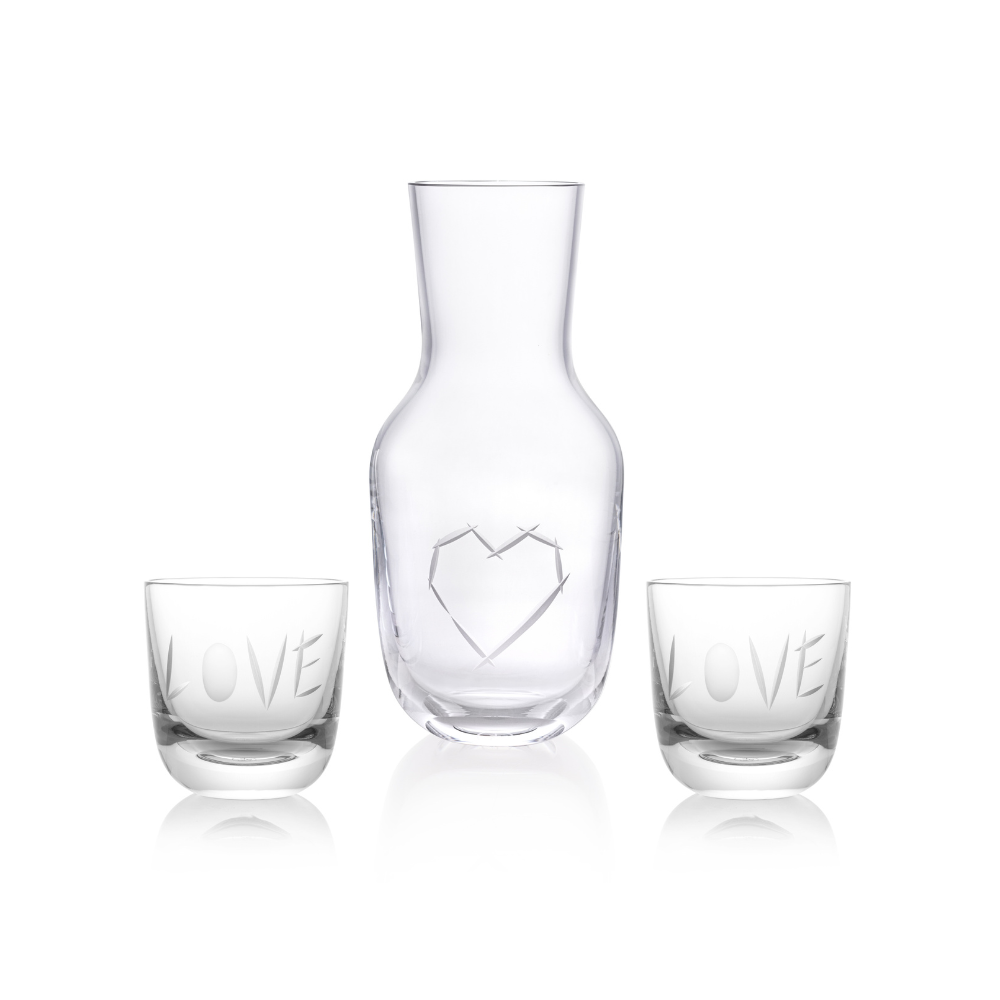 Love I Carafe 1200 ml plus 2 Glass Love II 200 ml by Ruckl