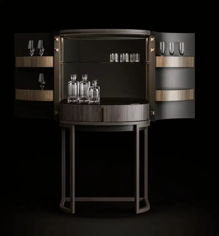 CPRN HOMOODI DRGONFLY CURVED BAR CABINET I $17,315.00