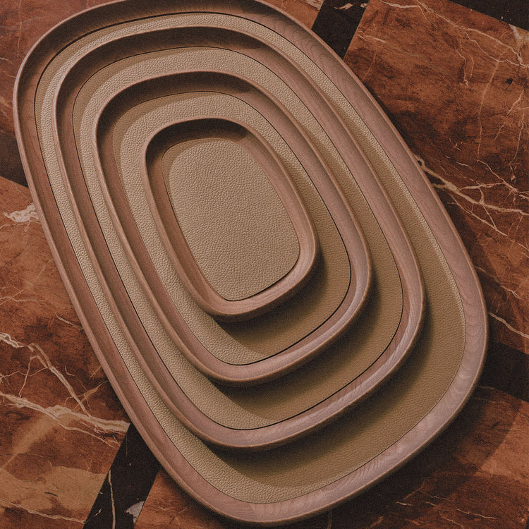 GIOBAGNARA | MARIS LARGE RECTANGULAR NATURAL TONES TRAY BY KELLY WEARSTLER | $850.00