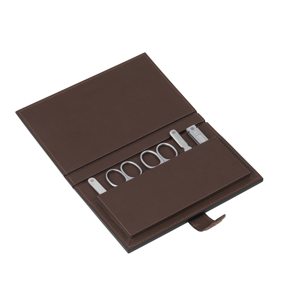 Giobagnara Vals Travel Brown Leather Manicure Set