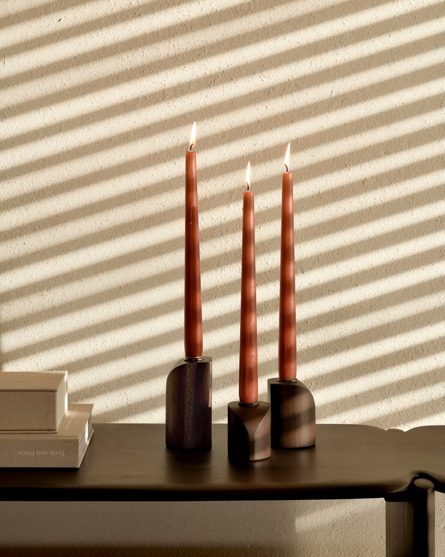 ETHNICRAFT PI CANDLE HOLDERS - MAHOGANY DARK BROWN | $179.00