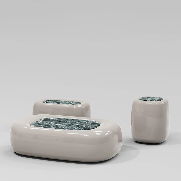 SECOLO | ERWIN SMALL VERDE ALPI MARBLE COFFEE TABLE | $7,155