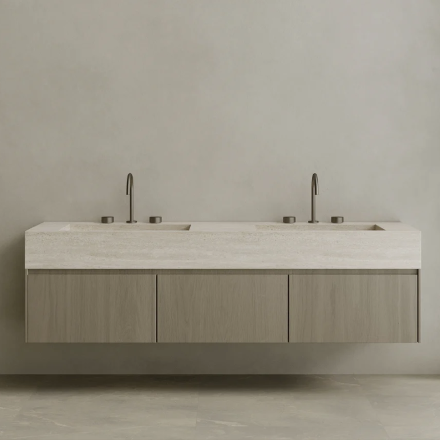 ELEMENTO BATH | DOUBLE SINK FLOATING WITH WOOD DRAWERS | $5,680.00 - $11,200.00