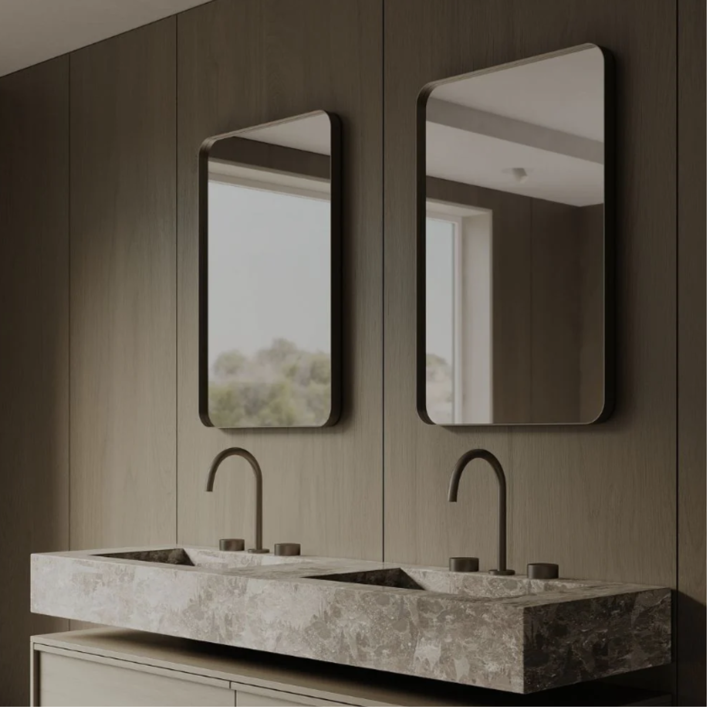 ELEMENTO BATH | 24" x 36" RECTANGULAR METAL FRAME MIRROR | $279.00