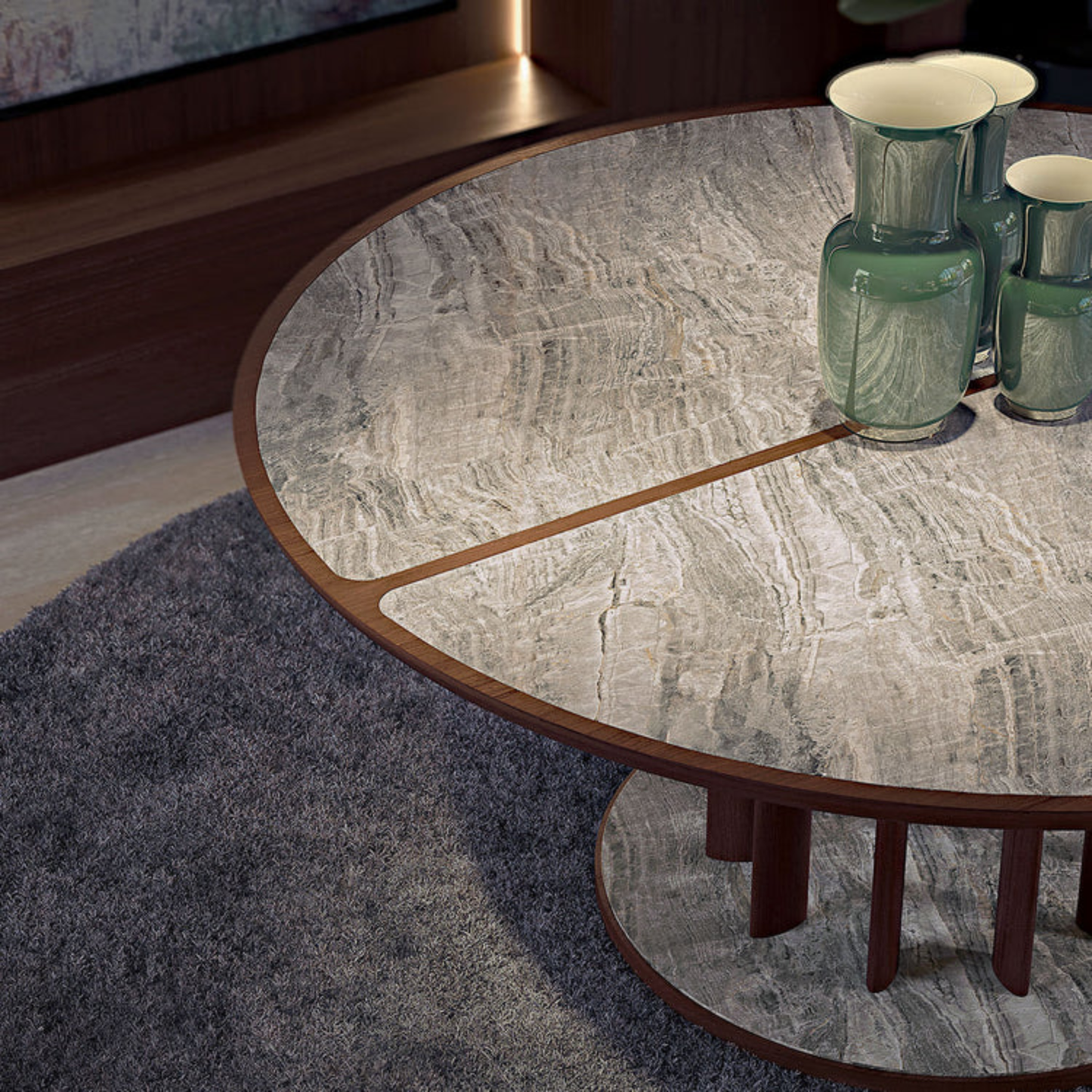 BAMAX | ROUND EARTHENWARE AND CANALETTO TABLE | $21,240.00