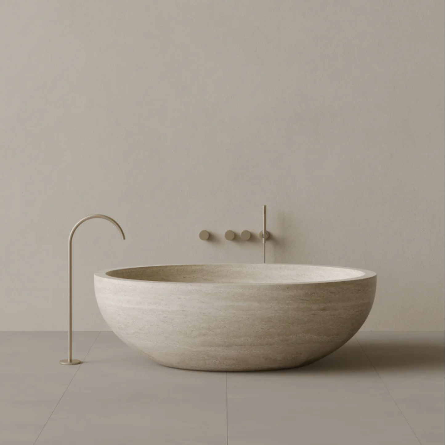 ELEMENTO BATH | 69" x 45" HANDCRAFTED OVAL STONE BATHTUB | $13,808.00 - $55,898.00