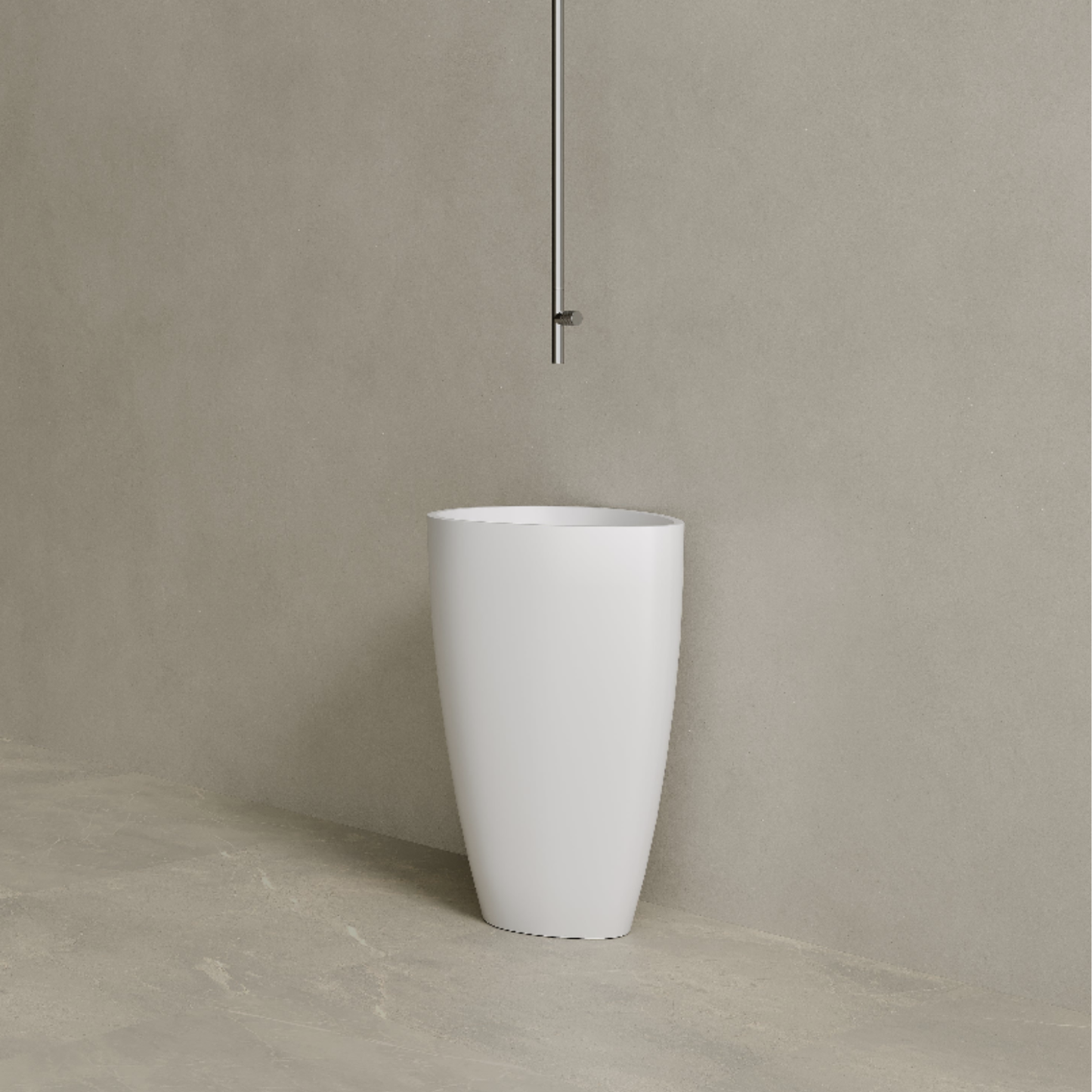 ELEMENTO BATH | 18" x 33" SOLID SURFACE STONE RESIN ROUND PEDESTAL SINK | $1,478.50 - $1,556.20