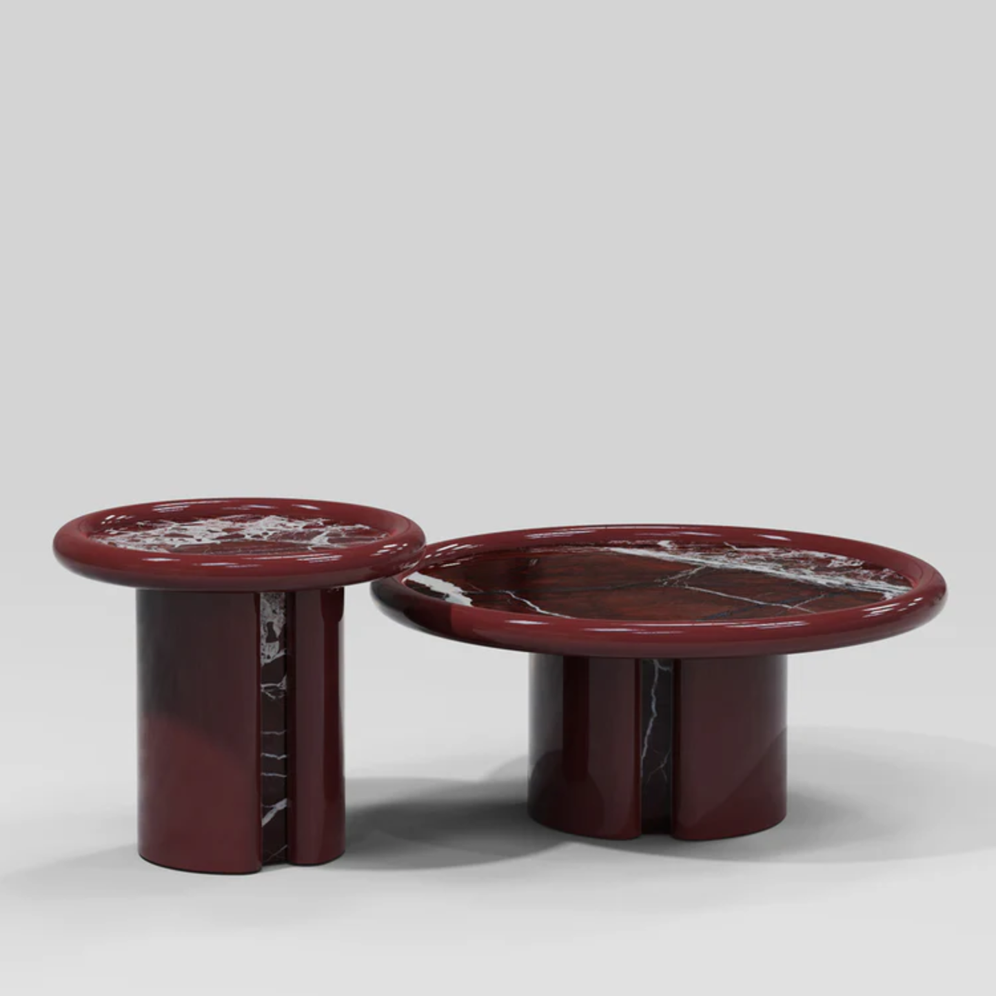 SECOLO | MOONRISE ROSSO LEVANTO MARBLE SIDE TABLE | $6,440