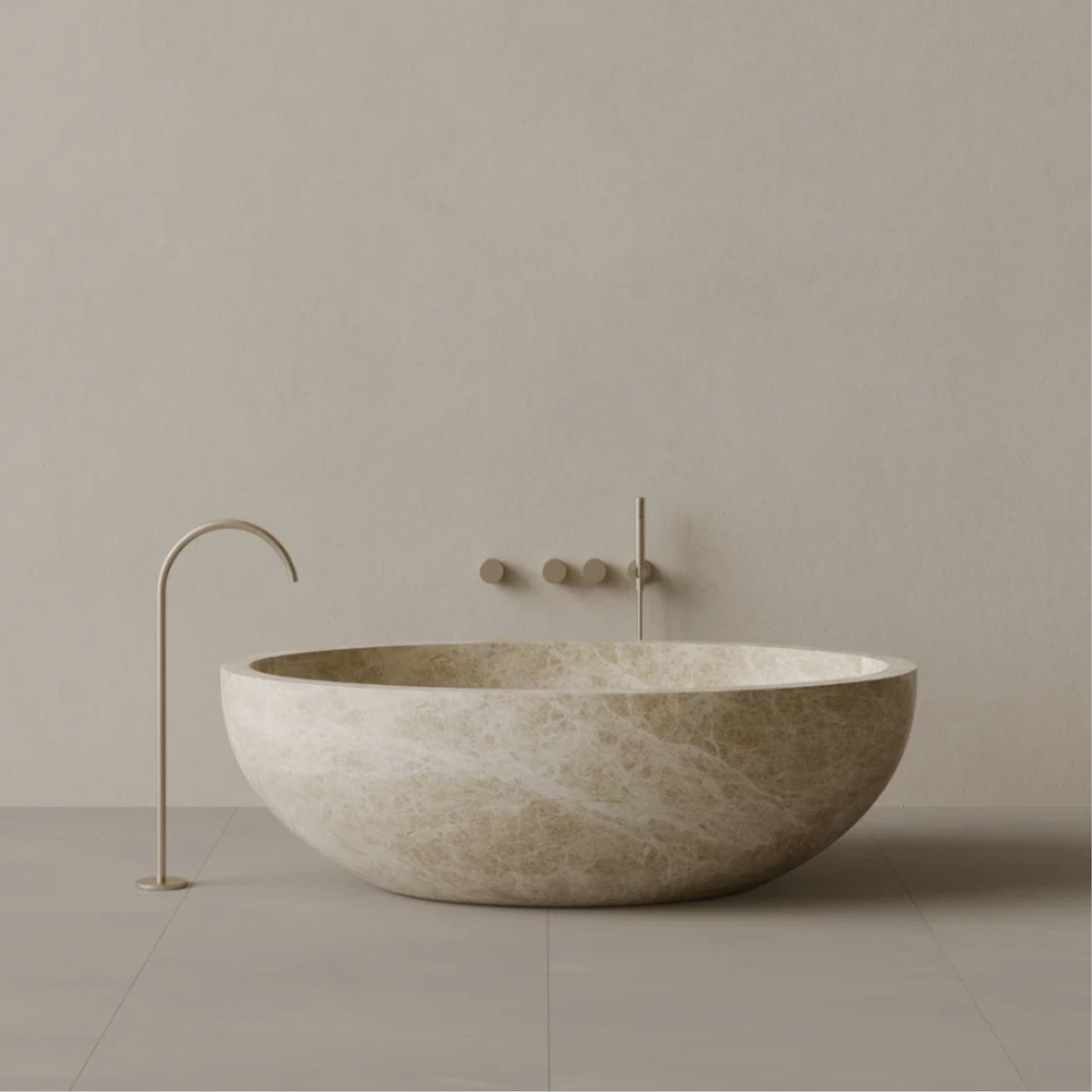 ELEMENTO BATH | 69" x 45" HANDCRAFTED OVAL STONE BATHTUB | $13,808.00 - $55,898.00