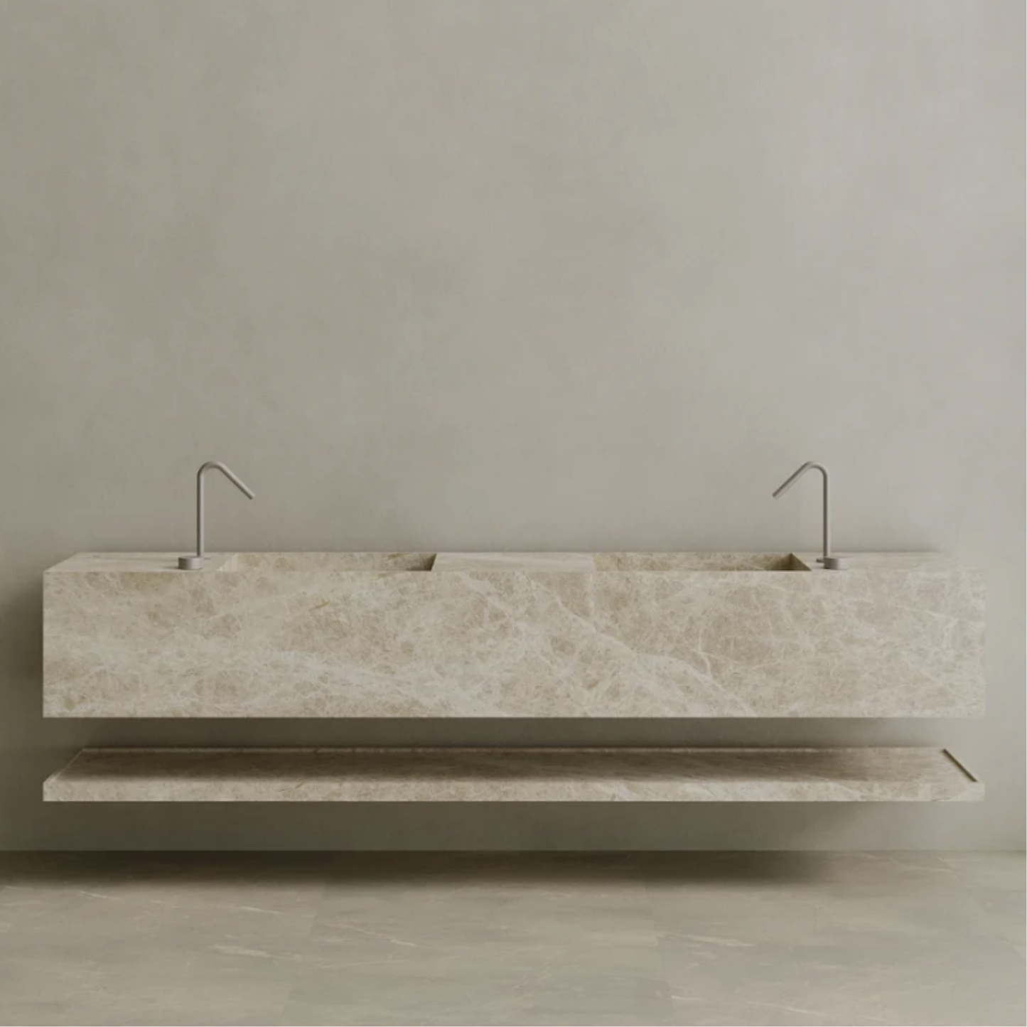 ELEMENTO BATH | OVERSIZED DOUBLE SINK MARBLE VANITY | $7,203.20 - $14,784.00