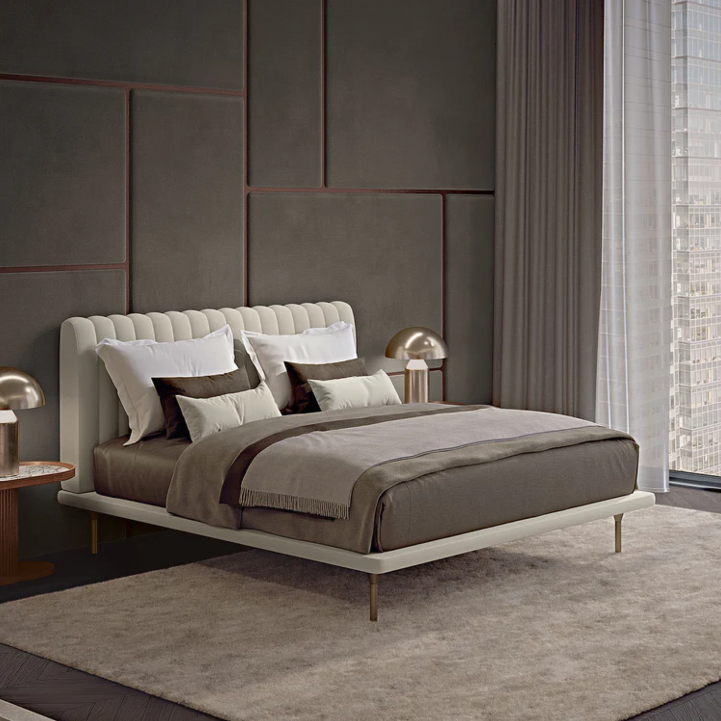 BAMAX | OPALE SMALL CHANNELED DOUBLE BED | $8,100.00